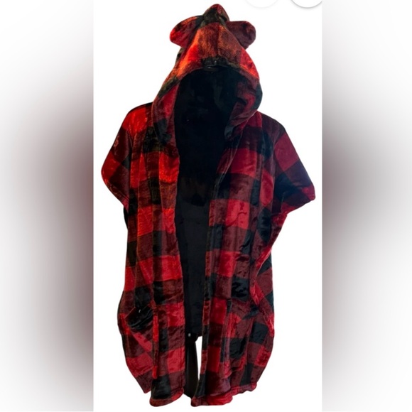 Wearable Animal Hooded Leopard Wrap Soft & Cozy Blanket Throw Shawl Pockets New - Picture 13 of 16